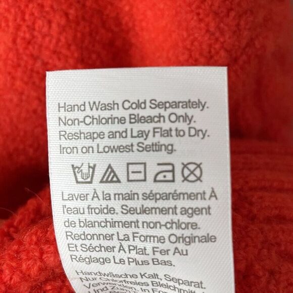 J CREW Sweater Womens Large Orange Cable-Knit 1/2-Zip NEW Supersoft Yarn BD032 - Picture 11 of 12